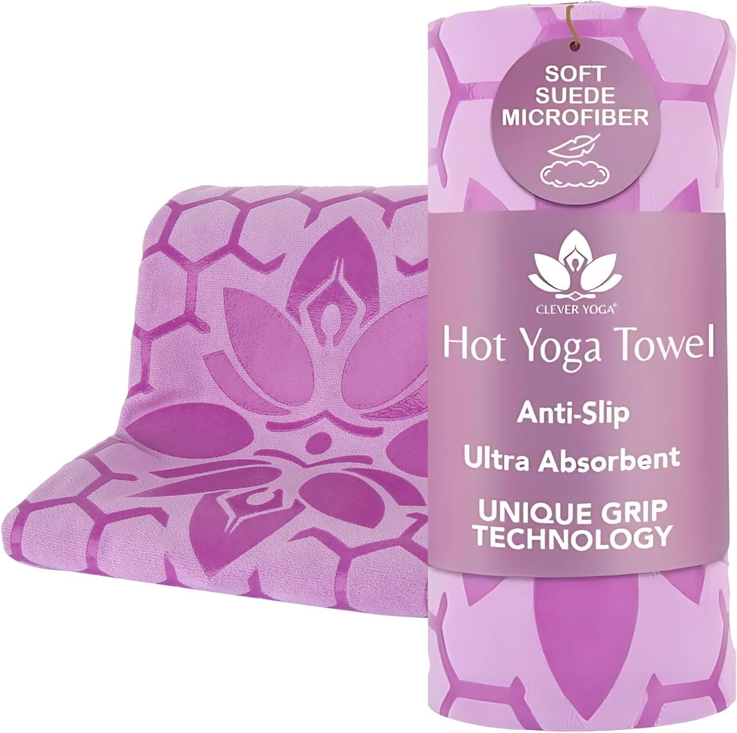 Hot Yoga Mat Towel – Non-Slip Grip for Hot Yoga, Sweat Absorbent, Honeycomb Silicone Grip, Stays Flat – Ideal for Pilates, Travel, Washable & Lightweight - Dark Blue