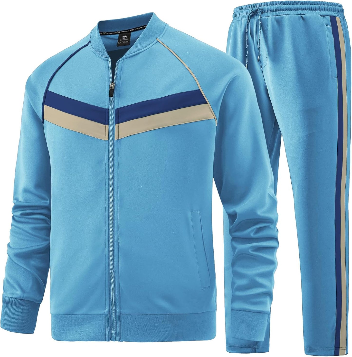 Men'S Casual Tracksuits Long Sleeve Jogging Suits Sweatsuit Sets Track Jackets and Pants 2 Piece Outfit