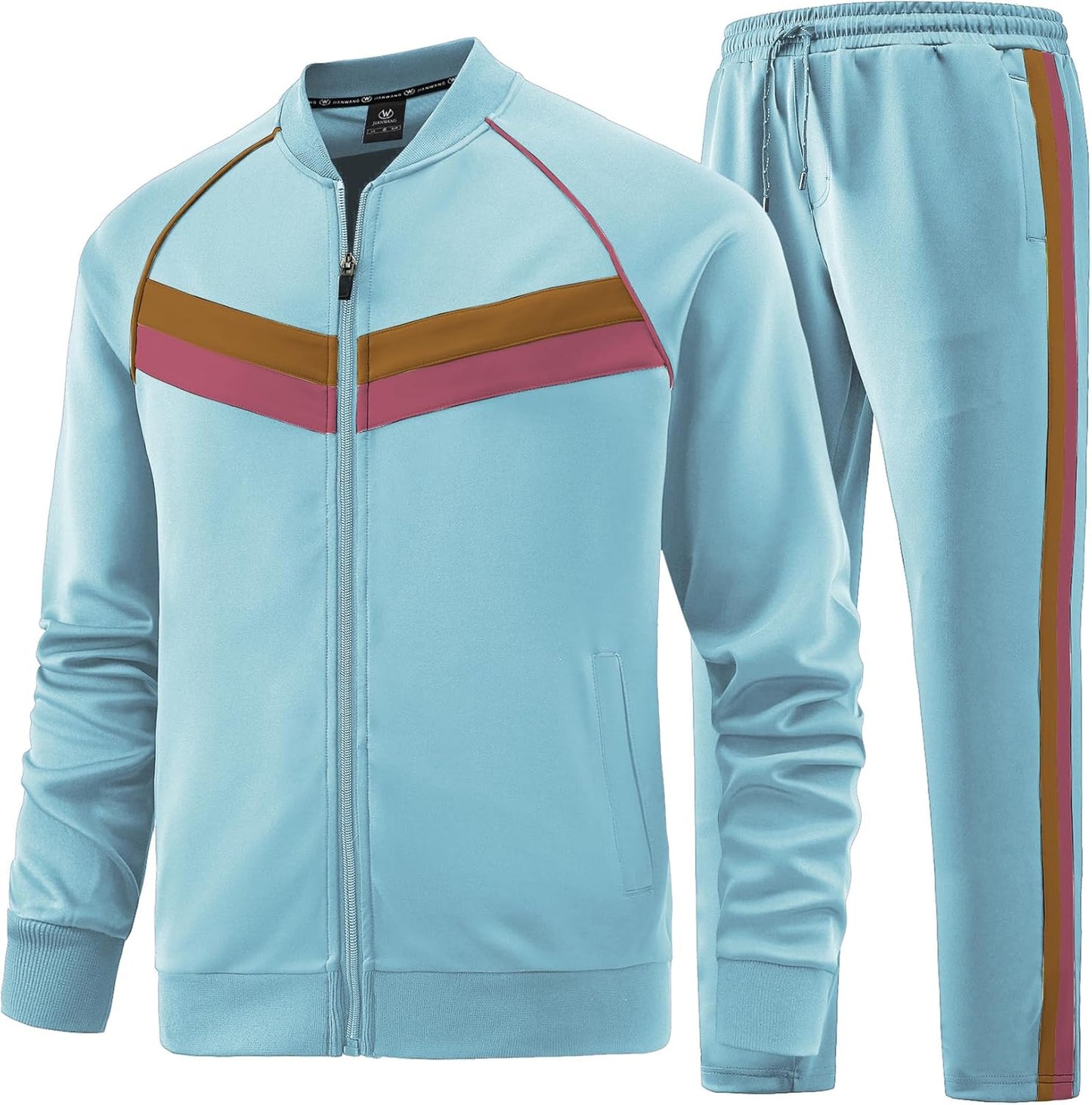 Men'S Casual Tracksuits Long Sleeve Jogging Suits Sweatsuit Sets Track Jackets and Pants 2 Piece Outfit