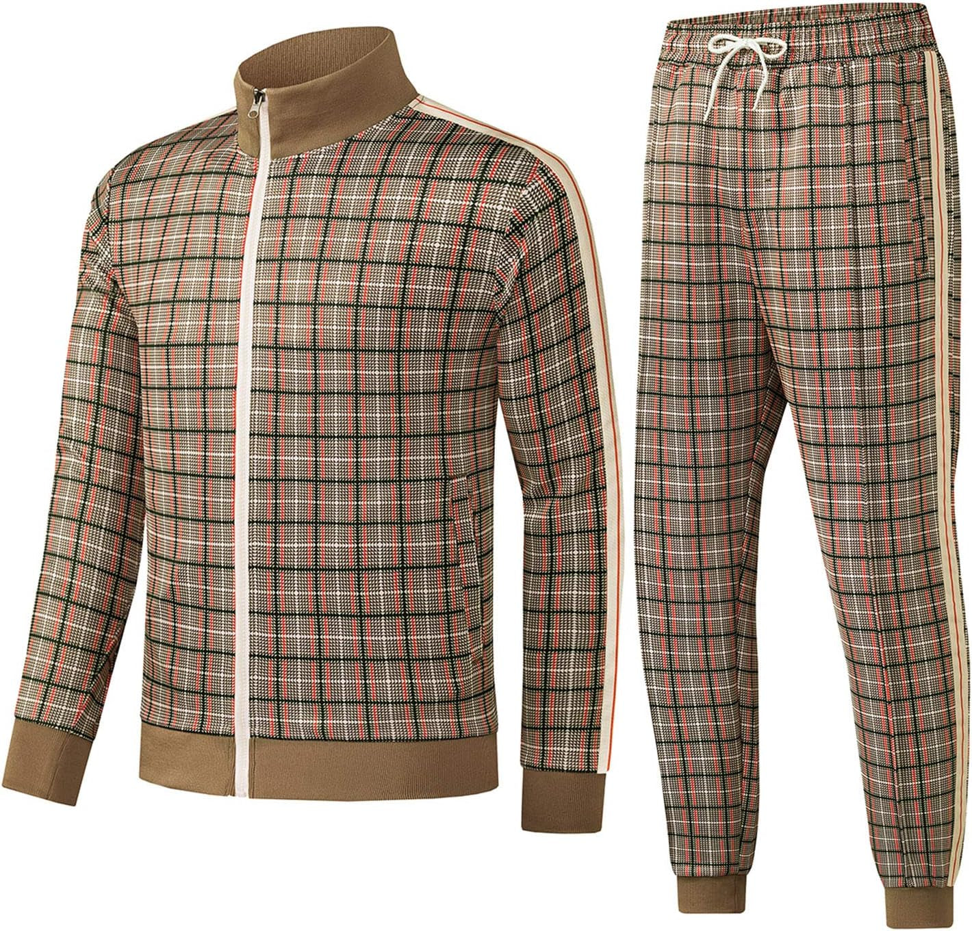 Men'S Casual Tracksuits Long Sleeve Jogging Suits Sweatsuit Sets Track Jackets and Pants 2 Piece Outfit