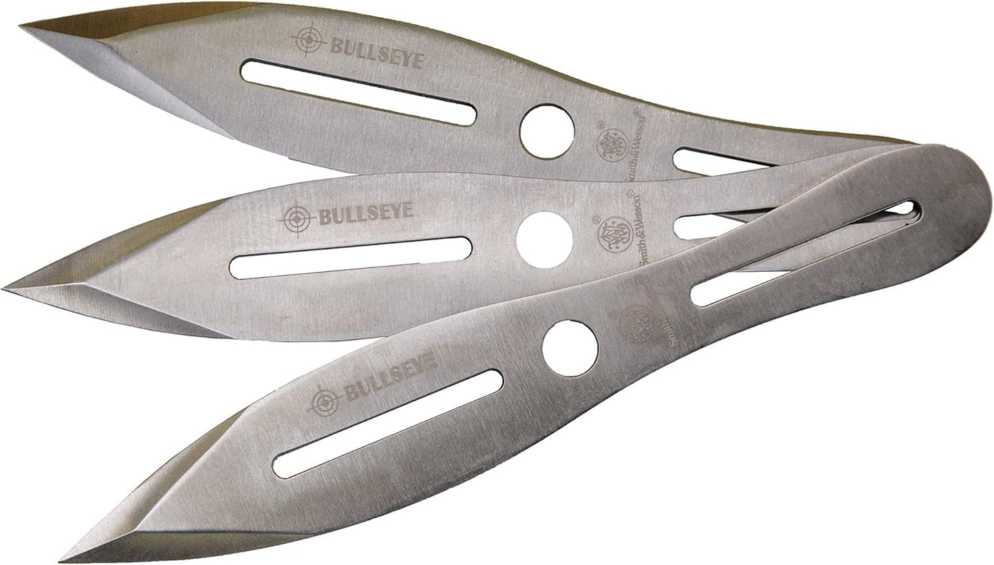 Bullseye Throwing Products with Full Tang Stainless Steel Design and Protective Nylon Sheaths for Recreation and Competition