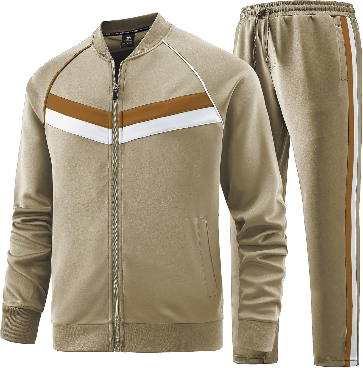 Men'S Casual Tracksuits Long Sleeve Jogging Suits Sweatsuit Sets Track Jackets and Pants 2 Piece Outfit