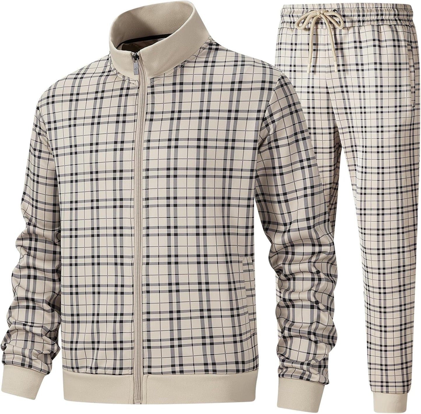 Men'S Casual Tracksuits Long Sleeve Jogging Suits Sweatsuit Sets Track Jackets and Pants 2 Piece Outfit